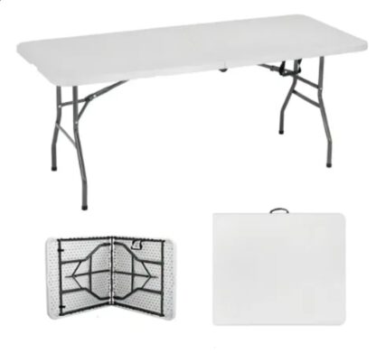 mesa plegable 180 cm blanca noga nm-h1