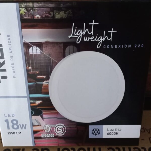 plafon aplicar blanco frio trefi 18w