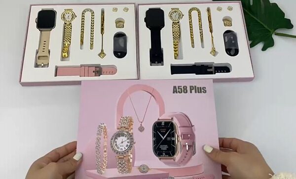 Smartwatch A58 Plus 2.02 Pantalla Grande con accesorios de joyería de fantasia