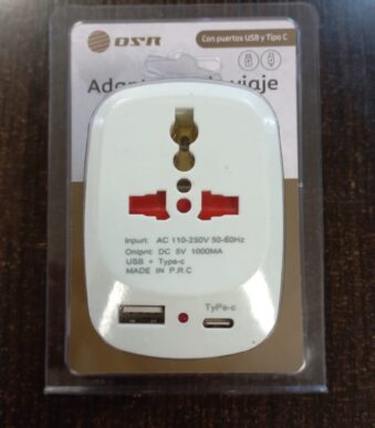 adaptador  mundial universal enchufe osr con usb