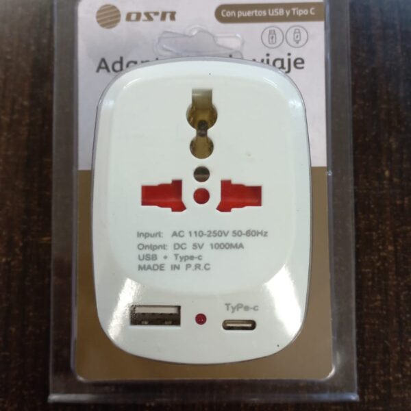 adaptador viajero mundial universal enchufe osr con usb