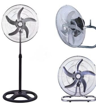 ventilador Malibu 18" 3 en 1 pie pared turbo 5 aspas metalicas