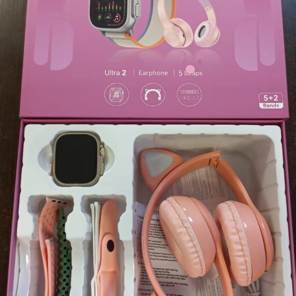 combo reloj con 5 mallas + auricular bluethoot tk702