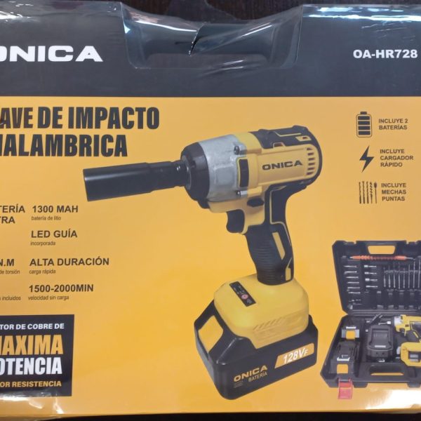 llave de impacto recargable onica con 2 baterias
