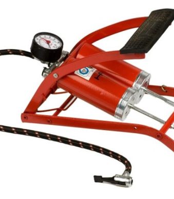 Inflador De Pie Con Manometro Moto Bici Pelota Doble Piston bn1780