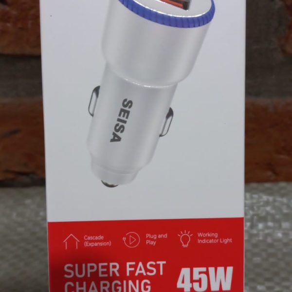 CARGADOR AUTO tipo c + USB SM-F449 45w