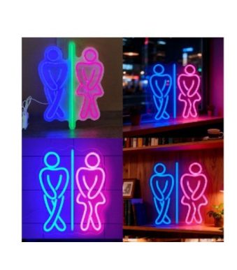 CARTEL NEON LED 698 BAÑOS 46X35 Codigo: 2-579