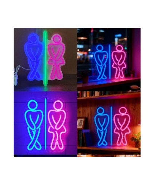 CARTEL NEON LED 698 BAÑOS 46X35 Codigo: 2-579