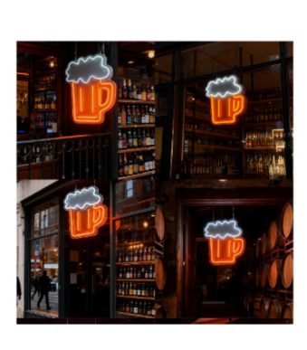 CARTEL NEON LED 693 JARRA CERVEZA 27X35 Codigo: 2-574