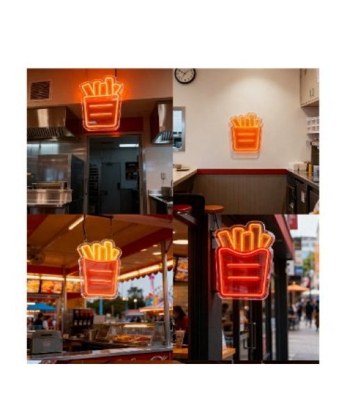 CARTEL NEON LED 688 PAPAS FRITAS 30X42 Codigo: 2-569