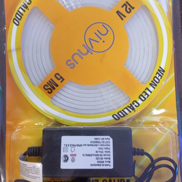TIRA DE NEON BLANCA CALIDA LED NIVHUS CON FUENTE