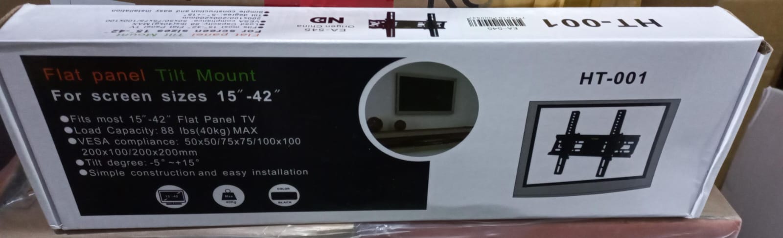 soporte tv fijo con inclinacion vertical hasta 42″ d03 HT-001