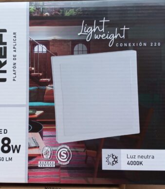 PLAFON LED DE APLICAR CUADRADO  24W CALIDA TREFI