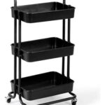 CARRITO PLASTICO 3 ESTANTES NEGRO - 41 X 28 X 86 CM - CD27654B