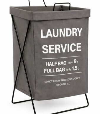 CESTO DE ROPA GRIS LAUNDRY SERVICE - 36 X 32 X 54 CM - CD29200B