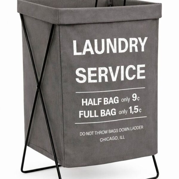 CESTO DE ROPA GRIS LAUNDRY SERVICE - 36 X 32 X 54 CM - CD29200B