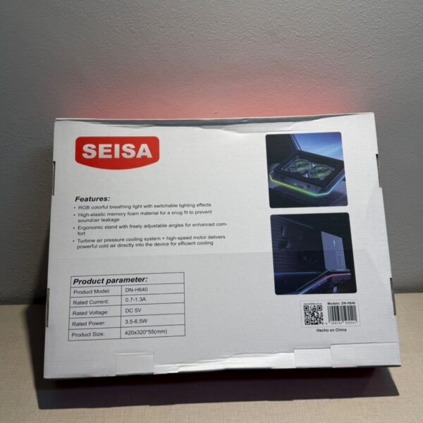 COOLER PARA 15.6"-18.3" 2VENT VERDE+LED RGB+SPORTE DE CELU+USB+TIPO-C - DN-H640