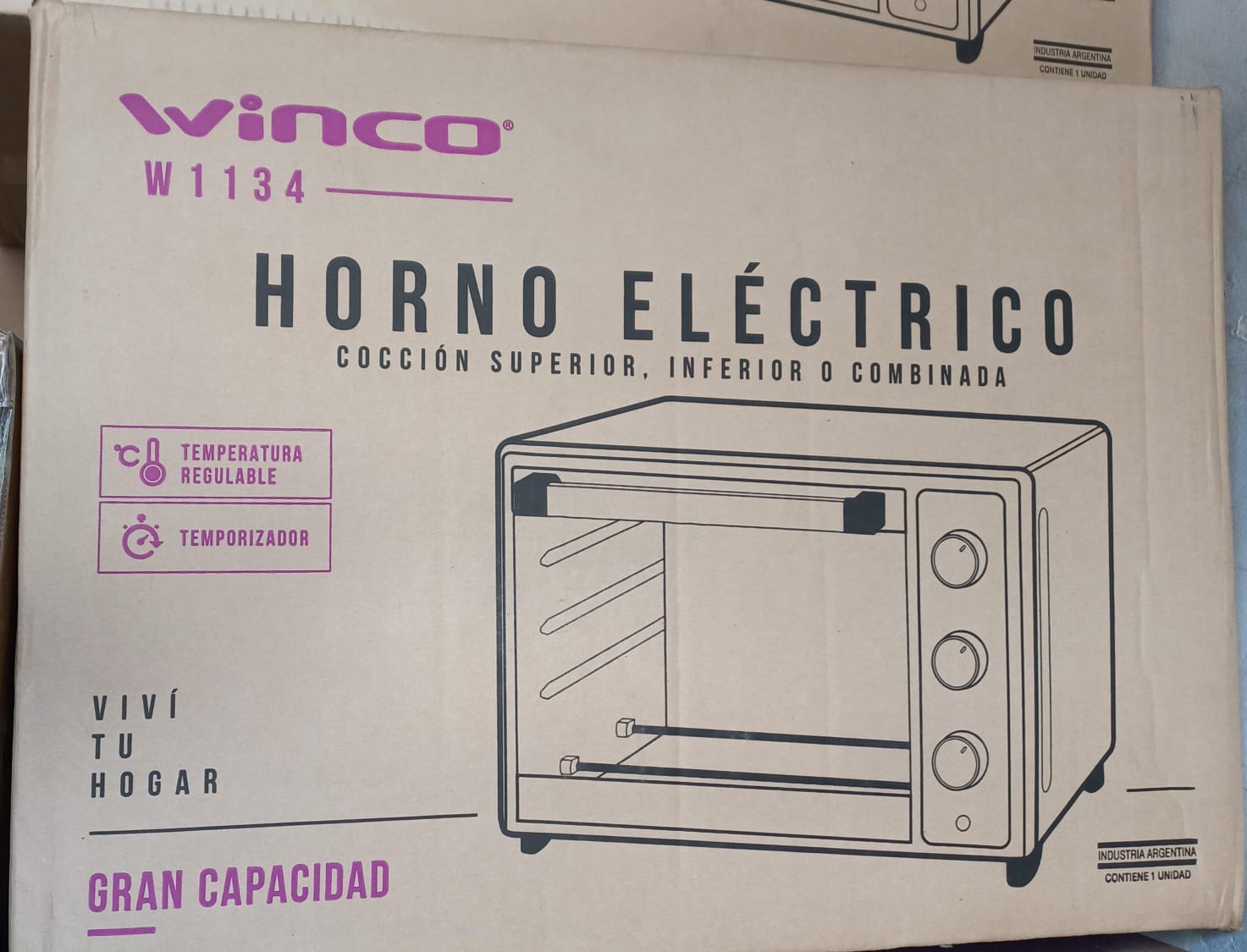 HORNO ELECTRICO WINCO W1134 - NEGRO 1600W HORNO ELECTRICO WINCO W1134 - NEGRO 1600W