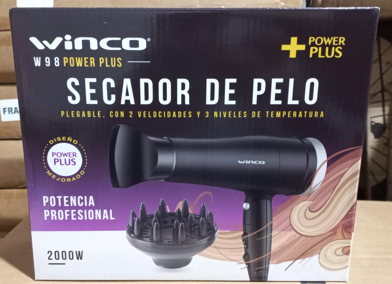 W98-SECADOR DE PELO IONICO CON DIFUSOR WINCO W98-SECADOR DE PELO IONICO CON DIFUSOR WINCO
