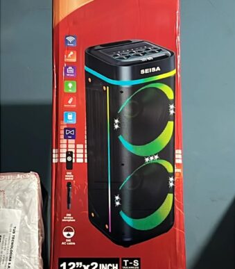 PARLANTE BT 12" X2 CON CONEXIÓN A 220V + 1 MICROFONO Y CONTROL REMOTO