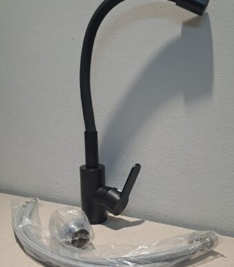 Griferia pico flexible negra monocomando Bf-15