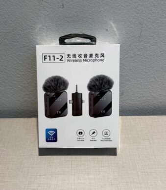 MICROFONO INALAMBRICO DUAL CON PELUDITO f11-2