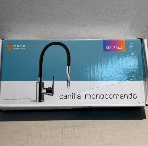 griferia monocomando flexible con goma negra KM-304A