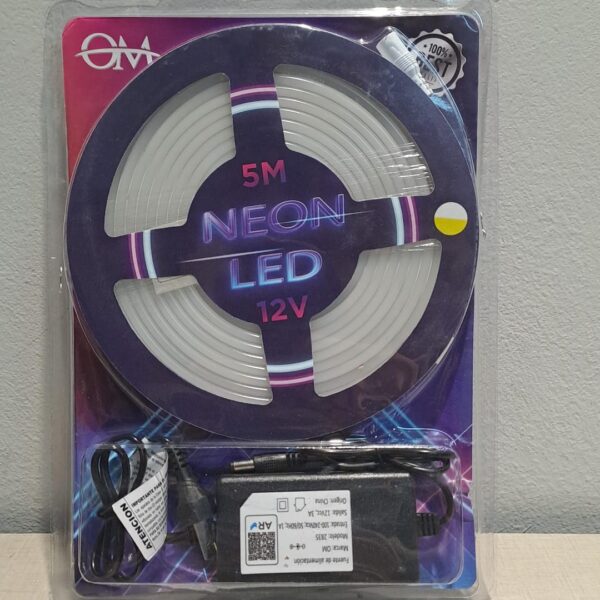 kit tira de led tipo neon 5 m blanco calido