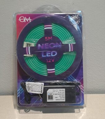 luz led tipo neon con fuente color verde
