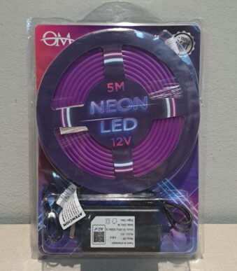 luz led tipo neon con fuente color violeta