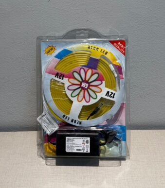 kit tira de neon amarillo con fuente