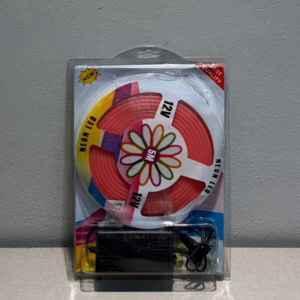 luz led tipo neon con fuente color rosa