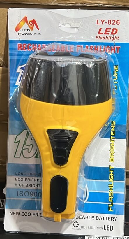 LINTERNA RECARGABLE AMARILLA LY-826 LINTERNA RECARGABLE AMARILLA LY-826