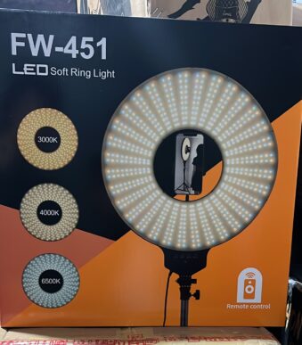 Panel de luz led 18" en forma de aro 3 tonos de luz FW-451