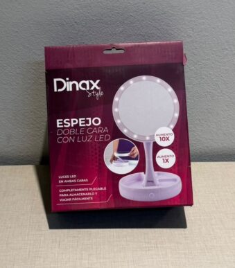 espejo con led dinax redondo con pie dxeplicir