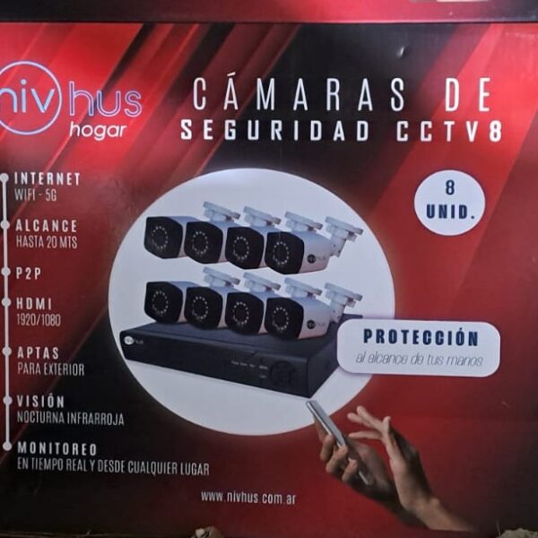 KIT AHD CCTV CAMARAS 8 CON DISCO 500 gb