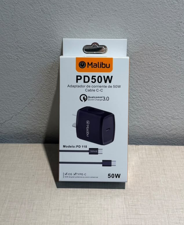 CARGADOR TIPO C A TIPO C 50 W PD118-C MALIBU CARGADOR TIPO C A TIPO C 50 W PD118-C MALIBU