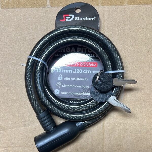 Linga para moto 1,2 m con llave SD1058