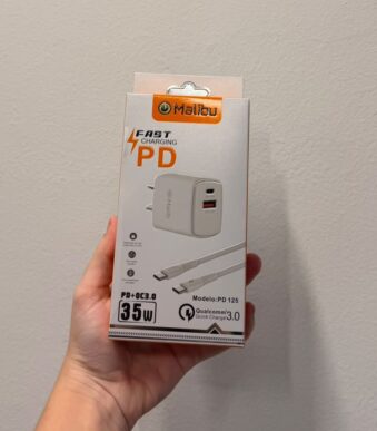 CARGADOR + CABLE TIPO C A TIPO C MALIBU PD125-C