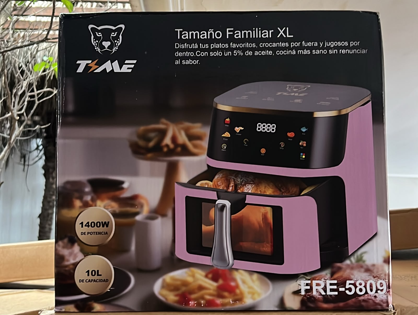 Freidora de Aire 10L Rosa y Plateado Time 5809