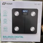 BALANZA DE BAÑO CON APLICACION Y BATERIA RECARGABLE NOGA NG-B01 NEGRA