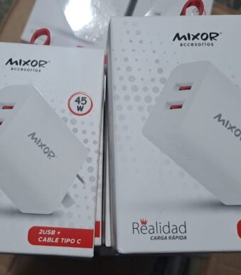 CARGADOR MIXOR REALIDAD 45W - 2USB+ CABLE TIPO C