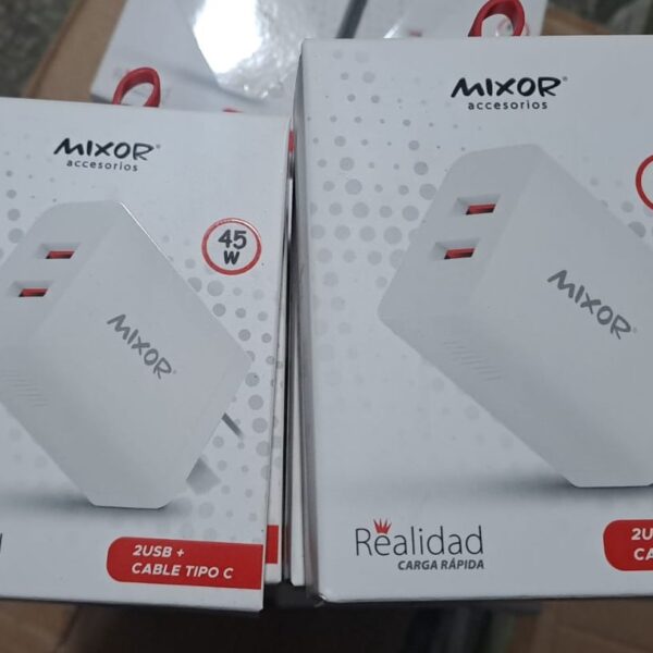 CARGADOR MIXOR REALIDAD 45W - 2USB+ CABLE TIPO C