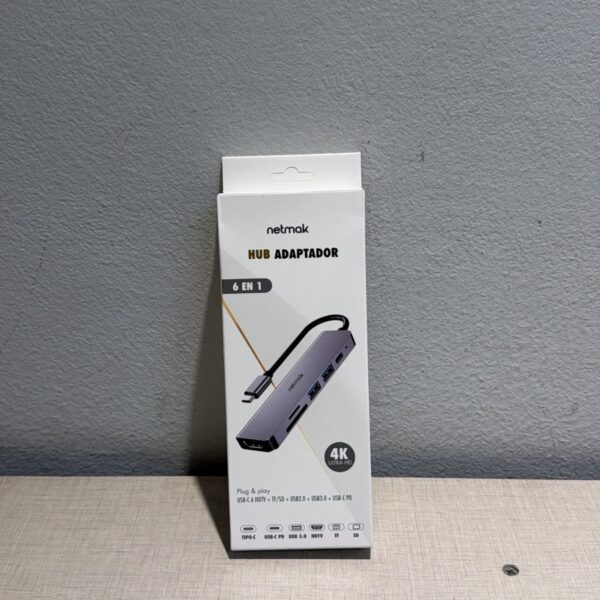 HUB USB 6 EN 1 TIPO C NETMAK NM-6EN1