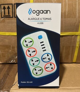 ZAPATILLA CON CARGADOR 4 USB 2 METROSOG-6UE