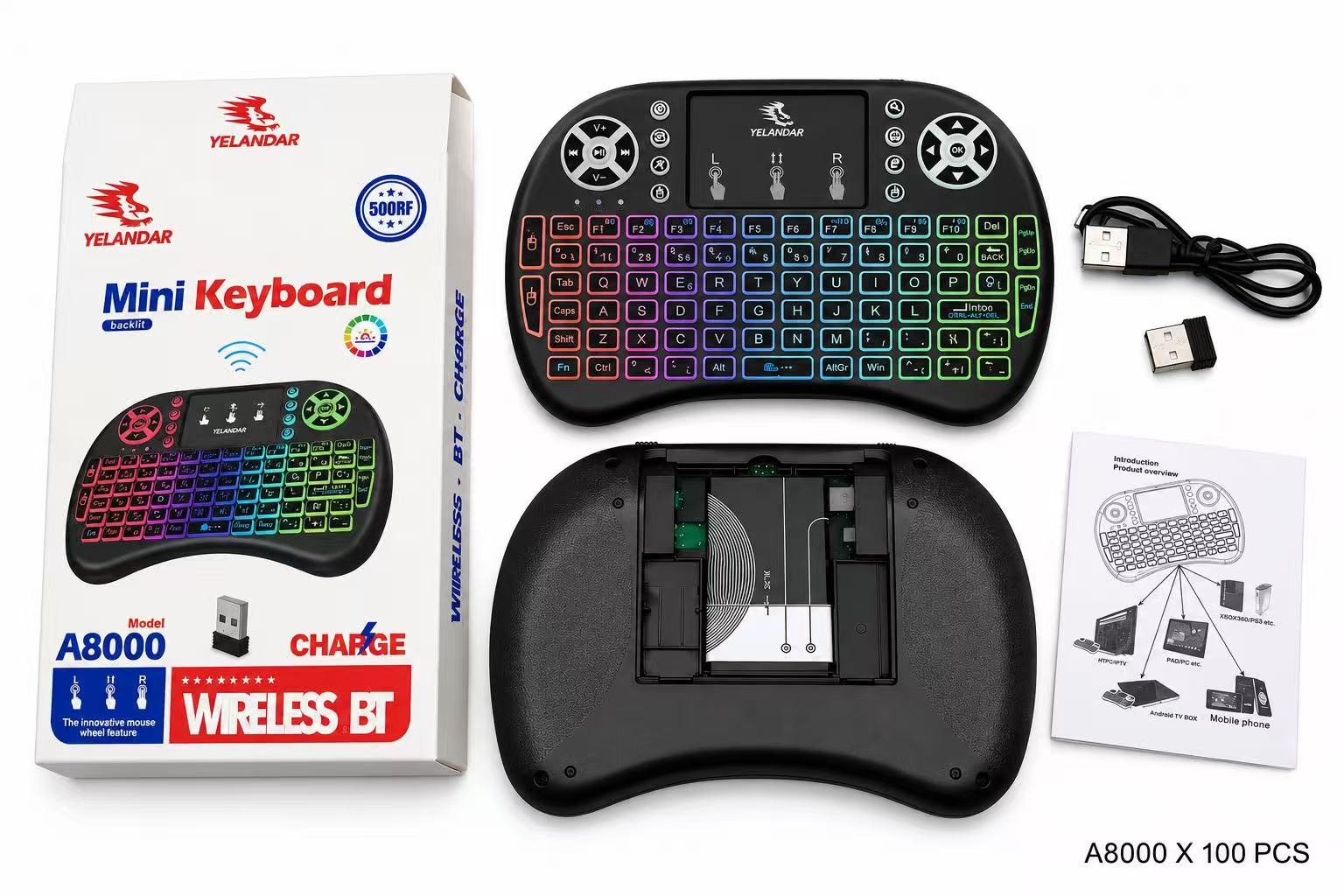 Teclado Inalambrico Smart Tv con Touchpad A8000
