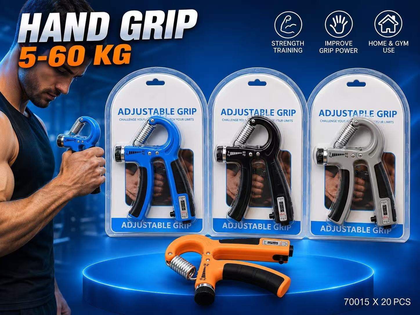 Hand Grip Ejercitador de Mano 5-60 Kg 70015