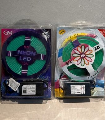 luz led tipo neon con fuente color verde