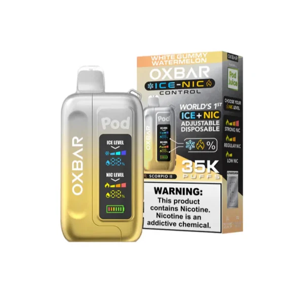 VAPER OXBAR 35000 PITADAS WITHE GUMMY WATERMELON