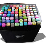 bolso con 80 marcadores doble punta